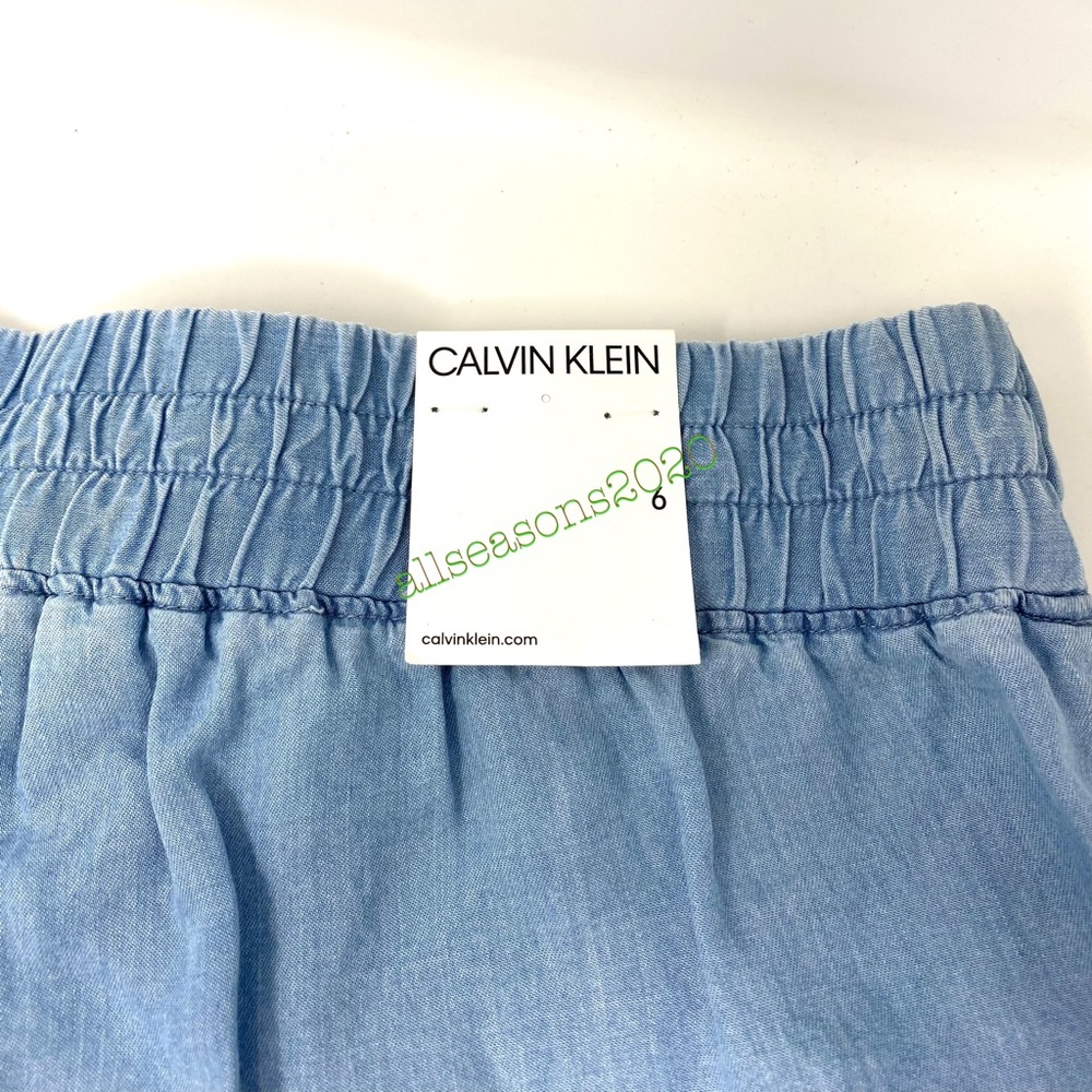 Calvin Klein CHAMBRAY DRAWSTRING UTILITY 4" SHORTS - Picture 7 of 10